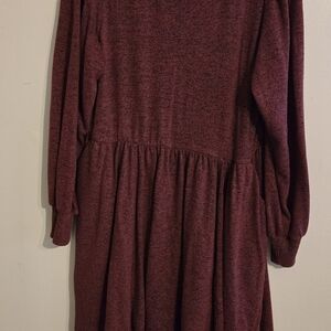 Burgundy Long-Sleeve Dress